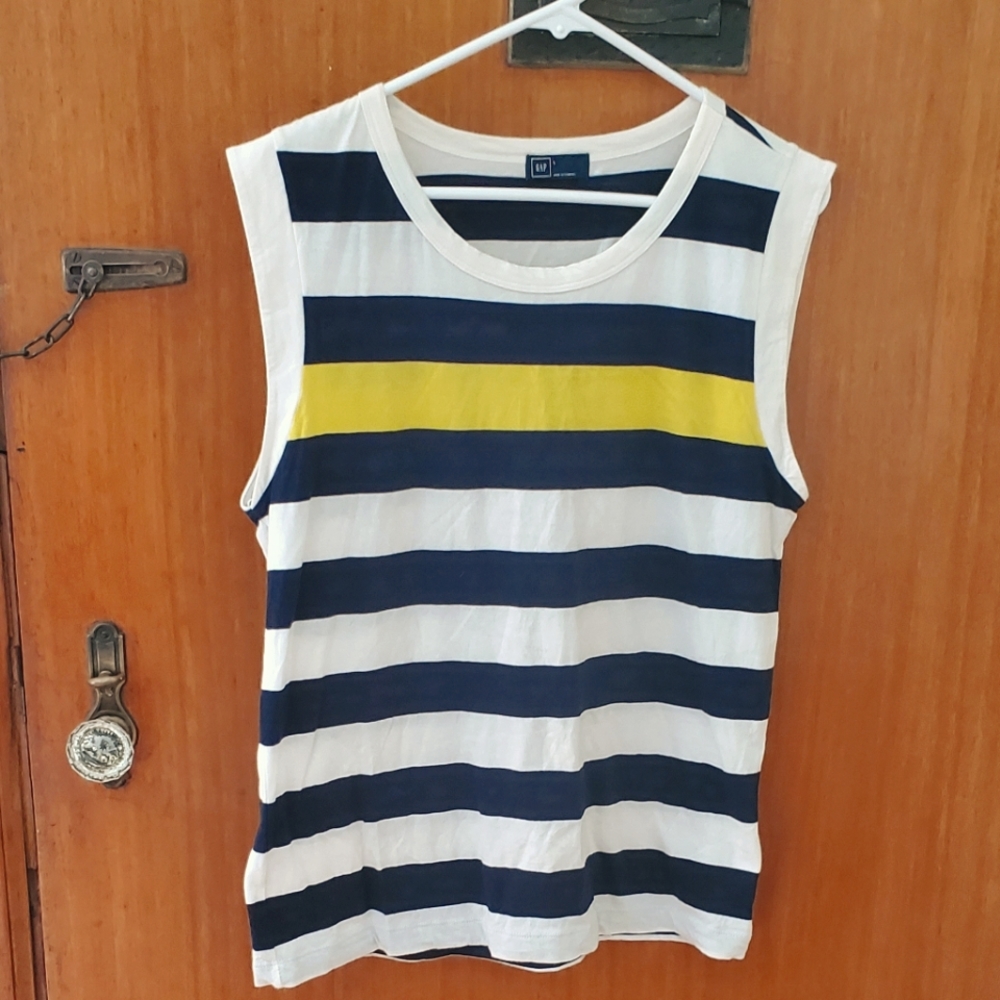 Gap Striped Cap Sleeve Shirt, Size L